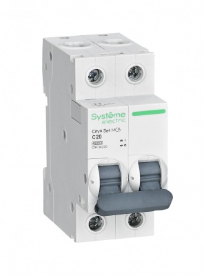 Автоматический выключатель Systeme Electric City9 хар-ка С 20А 2п 4.5kA 230В C9F34220 