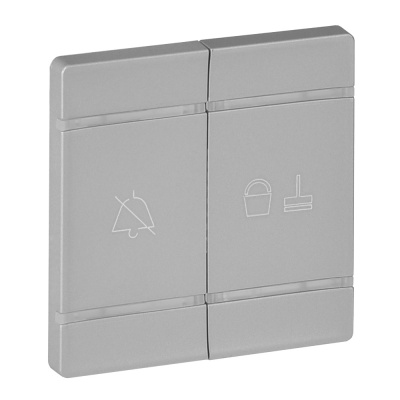 Legrand Valena LIFE Алюминий MyHome Накладка двойная мех. BUS/SCS.С сим. "Не бесп" и "Убрать ном".2 мод 754932 