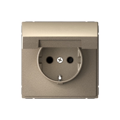 SE ArtGallery Шампань Розетка с заземл. со шторк. с крышкой, 16А, IP20, механизм GAL000546 