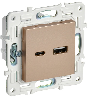 SKANDY Песочный Розетка USB A+C 18Вт SK-R13Sa SK-U22-018-K98 IEK 