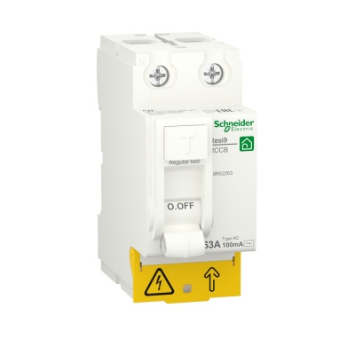 УЗО Schneider Electric RESI9 63А 2П 100мА тип AC R9R52263 