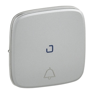 Legrand Valena ALLURE Алюминий Клавиша выключателя кнопочного с подсветкой с символом "звонок" 755092 