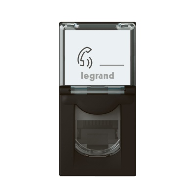 Legrand Mosaic Матовая черная Розетка RJ 45, программа, категория 6, FTP, 1 модуль 