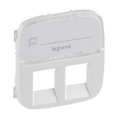 Legrand Valena ALLURE Жемчуг Накладка розетки комп 2-ой/ТЛФ+комп с полем для надписи 755489 
