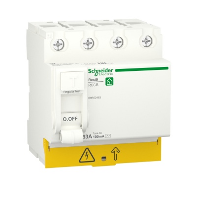 УЗО Schneider Electric RESI9 63А 4П 100мА тип AC R9R52463 
