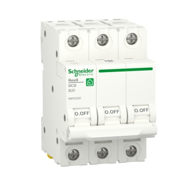 Автоматический выключательSchneider Electric RESI9 B 20А 3П 6000A R9F02320 