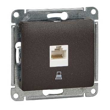 GLOSSA Шоколад Розетка компьютерная RJ45 кат.5E GSL000881K 