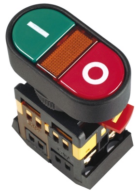 IEK Кнопка APВВ-22N I-O d22мм неон/240В 1з+1р 