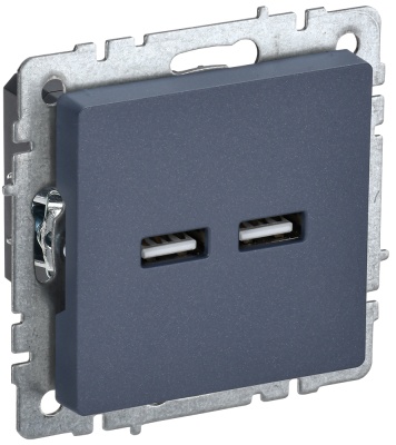 IEK BRITE BASE Маренго Розетка USB A+A 3,1А РЮ10-1-БрМ (BR-U21-D31-K35) 