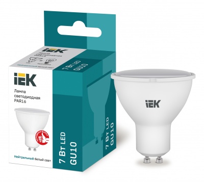 IEK Лампа светодиодная ECO PAR16 софит 7Вт 230В 4000К GU10 