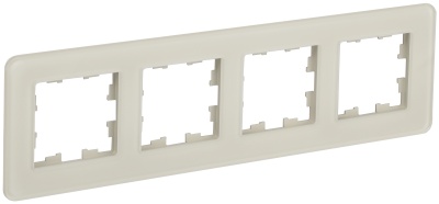 IEK BRITE DECOR Песчаный матовый стекло скругл.угол Рамка 4-постовая РУ-4-2-Бр RE (BR-M42-G-41-K98) 
