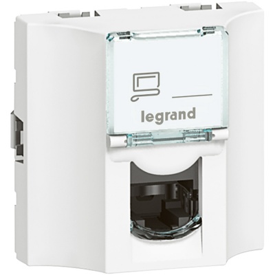 Legrand Mosaic Белая RJ45 прох. кат 6а STP 