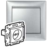 Legrand DIY Valena Алюм Розетка 1-ая б/з 