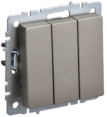 IEK BRITE BASE Шампань Выключатель 3-кл 10А ВС10-3-0-БрШ (BR-V30-0-10-K37) 