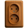 ЭТЮД НАКЛАДНАЯ ДВОЙНАЯ угловая РОЗЕТКА без заземления без шторок 16А, БУК, Россия PA16-105T 