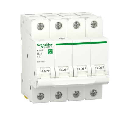 Автоматический выключательSchneider Electric RESI9 С 10А 4П 6000A R9F12410 