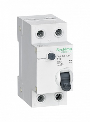 Дифференциальный автомат (АВДТ) Systeme Electric City9 1P+N С 16А 4.5kA 30мА Тип-A 230В C9D55616 