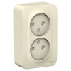 BLANCA НАКЛАДНАЯ РОЗЕТКА ДВОЙНАЯ без заземления со шторками с изолирующей пластиной,16А, 250В, МОЛОЧНЫЙ BLNRA001212 