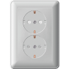 wessen 59 розетка с зк 2-я (250в, 16а, шторки) мат. хром rs16-255-58 