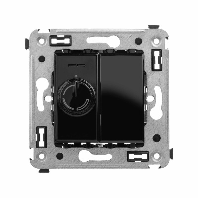 DKC Диммер поворотный в стену, "Avanti", "Черный квадрат" 