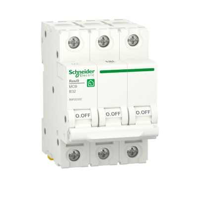 Автоматический выключательSchneider Electric RESI9 B 32А 3П 6000A R9F02332 