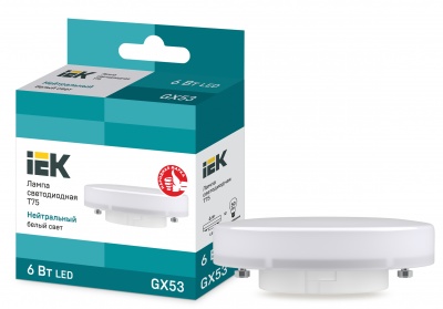 IEK Лампа светодиодная ECO T75 таблетка 6Вт 230В 4000К GX53 