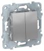 UNICA NEW ПЕРЕКЛЮЧАТЕЛЬ двухклавишный АЛЮМИНИЙ NU521330 Schneider Electric 