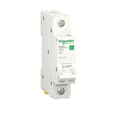 Автоматический выключательSchneider Electric RESI9 С 63А 1П 6000A R9F12163 