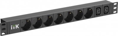 IEK ITK PDU 7 розеток нем. ст. + 2 С13 1U каб. 2м нем. ст. PH22-7D2C131-P 