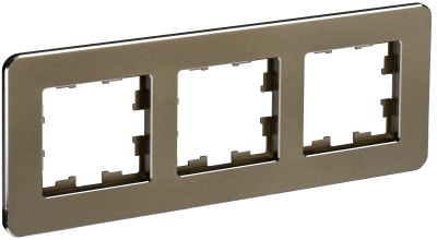 IEK BRITE DECOR Латунь металл. скругл.угол Рамка 3-постовая РУ-3-1-Бр RE (BR-M32-M-01-K49) 
