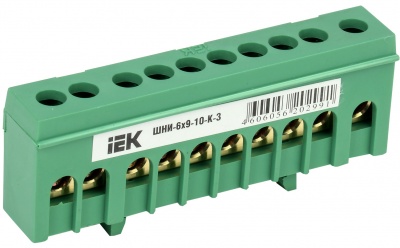 IEK Шина PE земля в корп изол на DIN-рейку ШНИ-6х9-10-К-З 