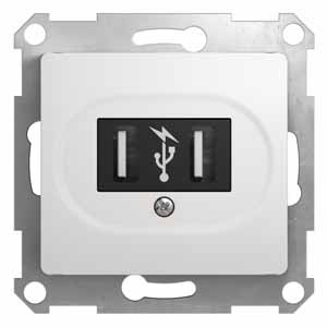 GLOSSA Белый Розетка USB (GSL000132) GSL000132 