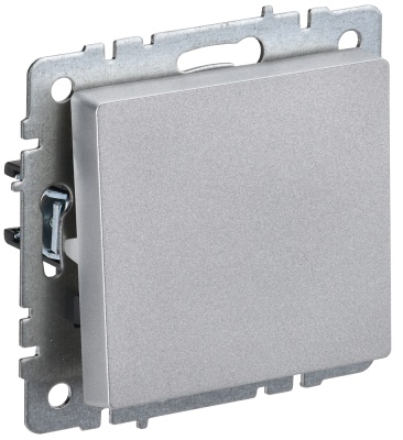 IEK BRITE BASE Алюминий Выключатель одноклавишный самовозвратный кнопка 10А ВС10-1-4-БрА (BR-V14-0-10-K47) 
