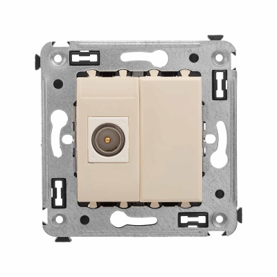 DKC Розетка TV одиночная в стену, "Avanti", "Ванильная дымка" 