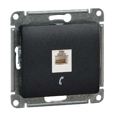 GLOSSA Антрацит Розетка телефонная RJ11 GSL000781T 