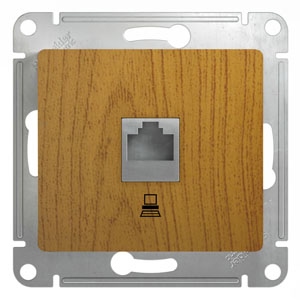 GLOSSA Дерево Дуб Розетка компьютерная RJ45 кат.5E GSL000581K 