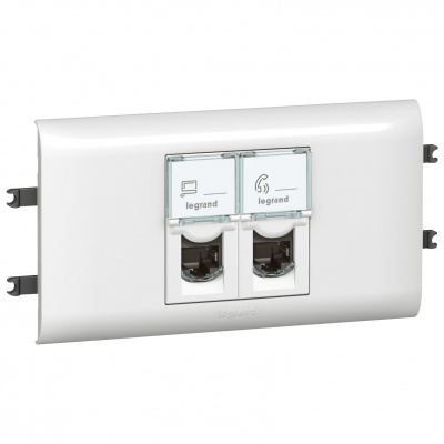 Legrand Розетка комп. для каб.-кан. DLP65 120х68 мм 2 входа 8 контактов с/п белая 078663