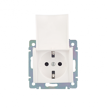 Legrand DIY Valena Бел Розетка 1-ая с/з с крышкой 
