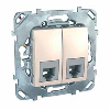 unica телефонная розетка 2хrj12 (6 конт) бежевый mgu5.9191.25zd 