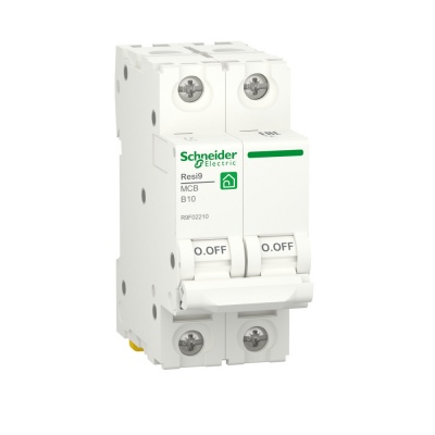 Автоматический выключательSchneider Electric RESI9 B 10А 2П 6000A R9F02210 
