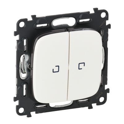Legrand Valena ALLURE Белый Переключатель 2-клавишный с подсветкой 10А 250В 752709 