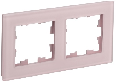 IEK BRITE DECOR Розовый матовый стекло Рамка 2-постовая РУ-2-2-Бр (BR-M22-G-31-K14) 