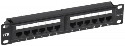 IEK ITK 1U патч-панель кат.5E UTP 12 портов 10" Dual IDC PP12-1UC5EU-D05-10 