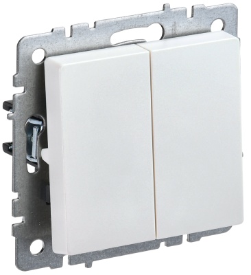 IEK BRITE BASE Жемчуг Выключатель двухклавишный 10А ВС10-2-0-БрЖ (BR-V20-0-10-K36) 