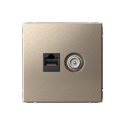 SE ArtGallery Шампань Розетка двойная ТВ + компьютерная RJ45, кат. 5Е GAL000589 