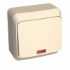 ЭТЮД НАКЛАДНОЙ 1-клавишный ВЫКЛЮЧАТЕЛЬ с подсветкой 10 АХ, КРЕМОВЫЙ, Россия BA10-005K 