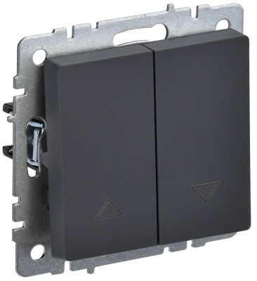 IEK BRITE BASE Графит Выключатель жалюзи 10А ВС10-1-5-БрГ (BR-V15-0-10-K53) 