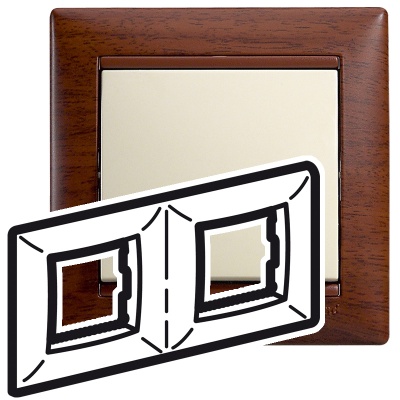 Legrand Valena Тонированное дерево Рамка 2-ая гориз 