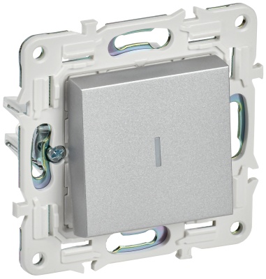 SKANDY Серебряный Выключатель одноклавишный с индикацией 10А SK-V07S SK-V10-1-10-K23 IEK 