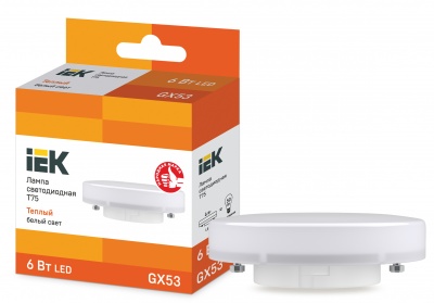IEK Лампа светодиодная ECO T75 таблетка 6Вт 230В 3000К GX53 